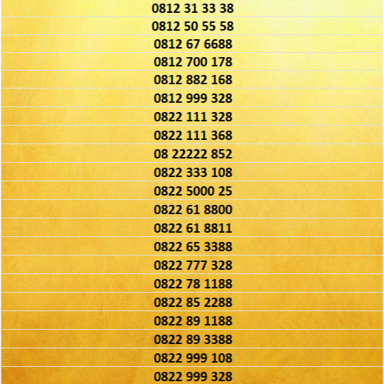 Nomor Cantik Simpati 10 Digit 0812 - 0822 Seri Hoki - Double AA