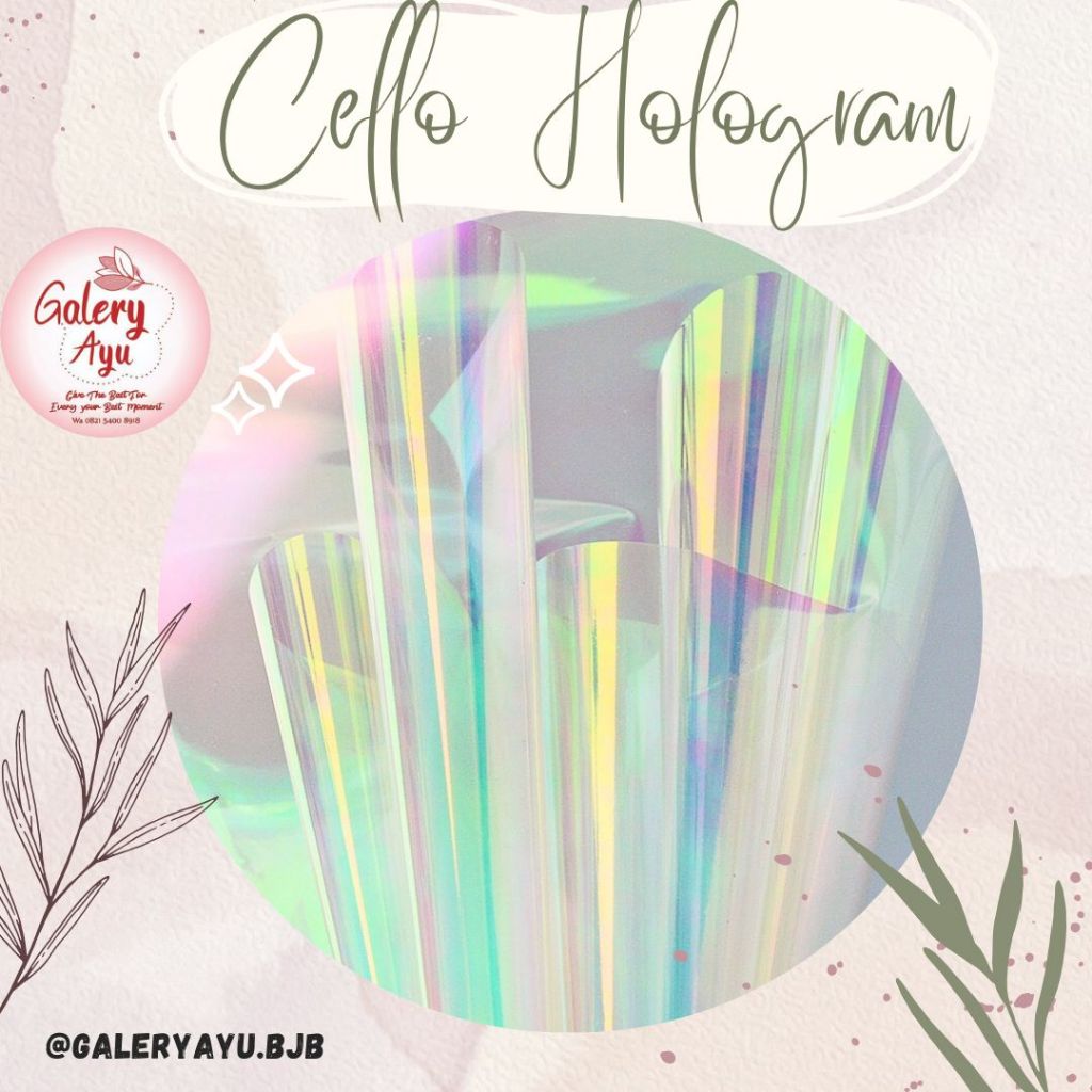 (5lembar) Cellophane Hologram/ Flower Wrap/ Kertas Buket / Kertas Buket Hologram