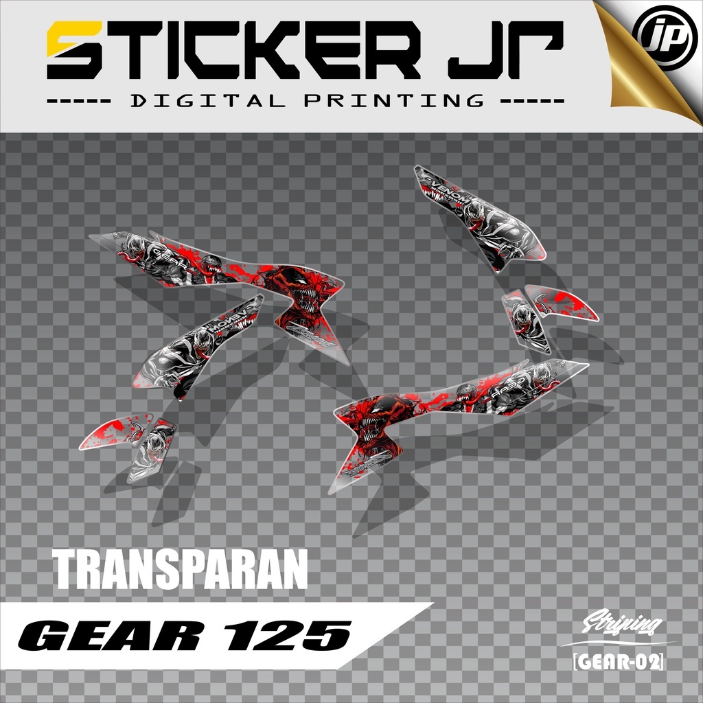Stiker Transparan UV Gear 125 Custom / Variasi Striping Bisa Custom - SGR