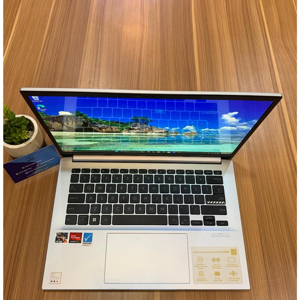ASUS VIVOBOOK 14 OLED AMD RYZEN 7 RAM 16GB SSD 512GB BEKAS SECOND