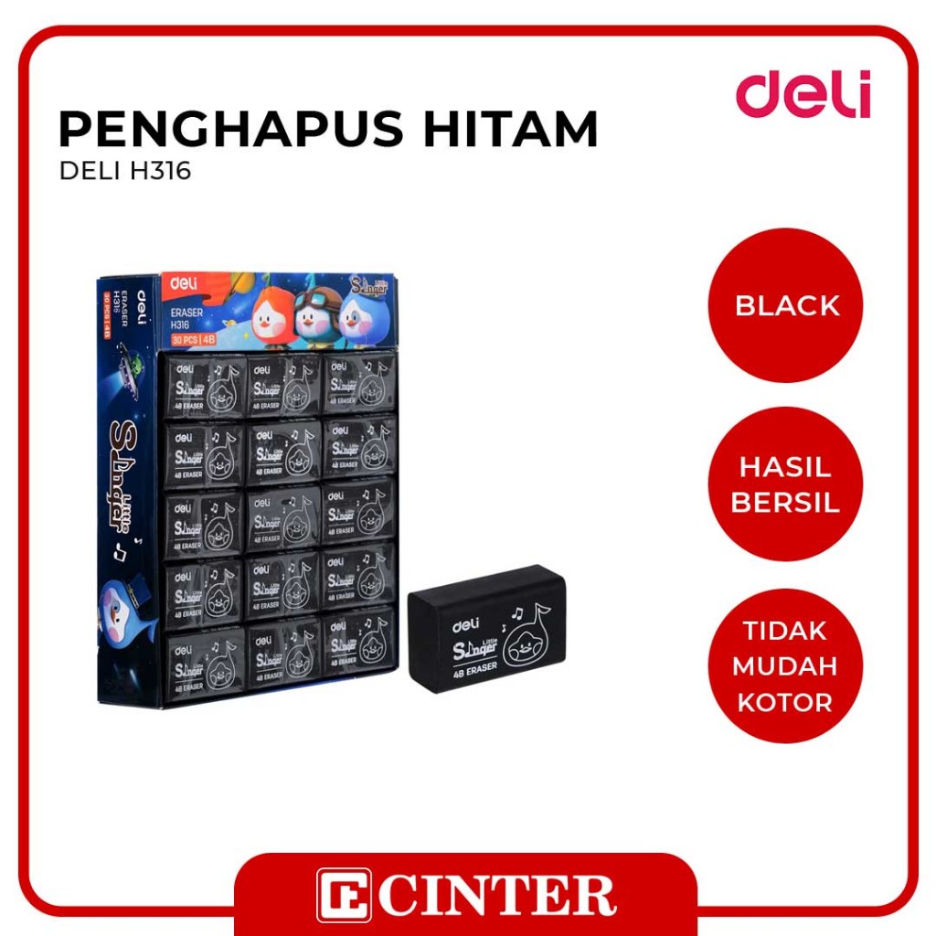 

DELI - PENGHAPUS PENSIL HITAM / ERASER H316