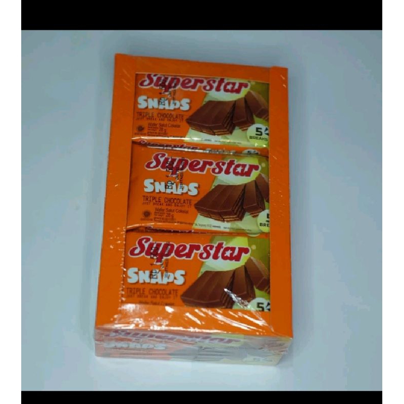 

SUPERSTAR SNAPS (1 box isi 12) triple Chocolat/wafer coklat/stick coklat