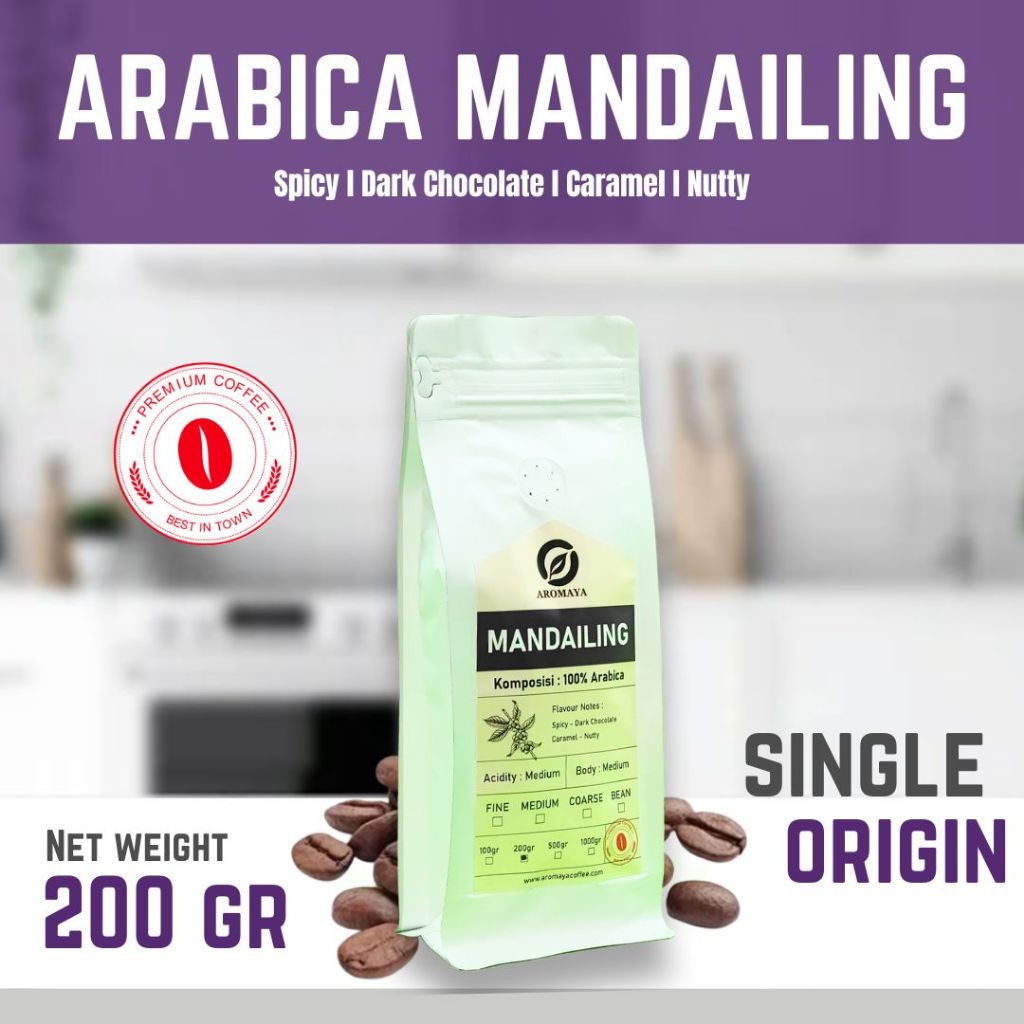 

AROMAYA Kopi Arabika Mandailing Arabica Coffee 200 gram