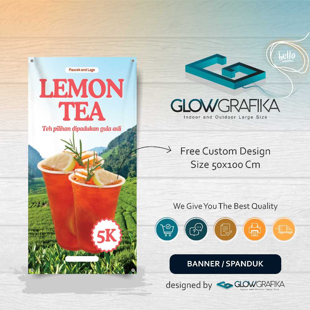 Cetak Spanduk Banner Es Lemon Tea