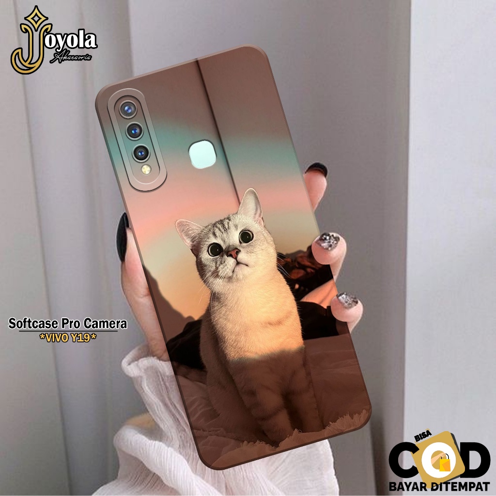 JOYOLA Case VIVO Y19 - Fahion Case Kucing Lucu - Softcase VIVO Y19 - Pro Camera - Casing VIVO Y19 - 