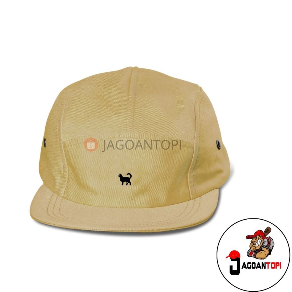 Topi 5 Panel Pria Cat Cream - Intis