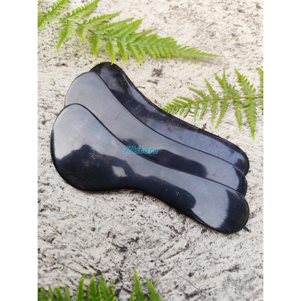 Terapi wajah beauty facial massage Gua Sha bahan 100% Tanduk Kerbau Original