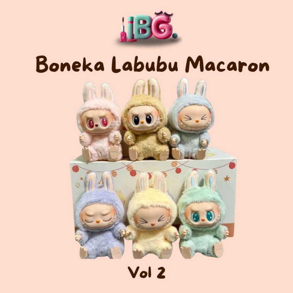 Labubu Macaron Secret /Boneka Labubu Exciting Macaron / Labubu Macaroon FREE Raincoat / Jas Hujan Labubu/Labubu Vol II