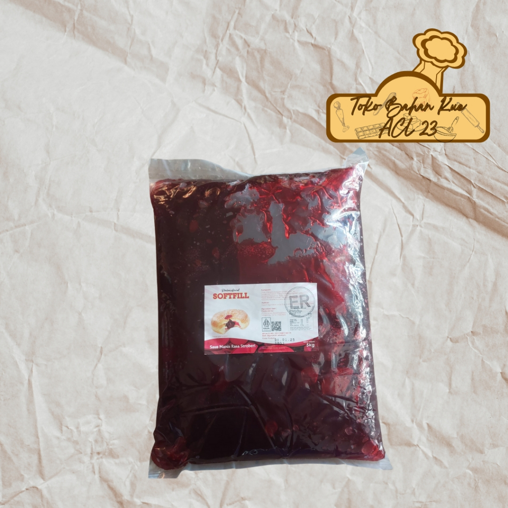 

Selai Strawberry/Strawberry Jam/Selai Stroberi/Selai Strobery Softfill Primsfood Repack 1 Kg 500gr