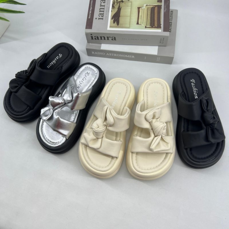 sepatu wanita model sandal pita korea 4.5cm (2403)
