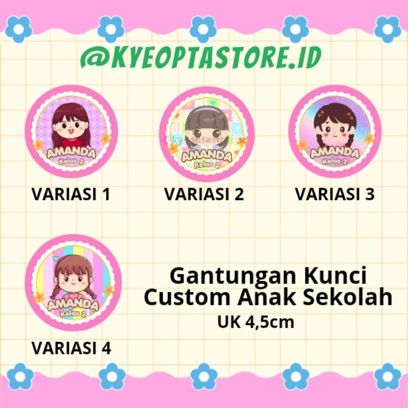 Custom Gantunga Kunci Akrilik/Ganci Custom Anak Sekolah/Gantungan Kunci Murah