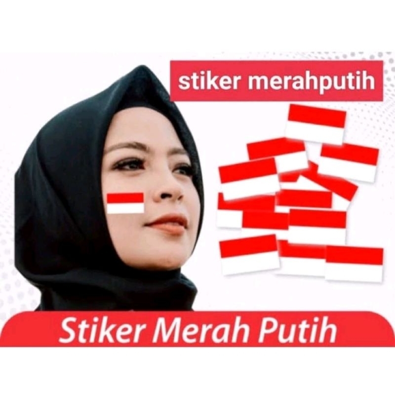 

[2pcs=sepasang pipi kanan kiri] sticker stiker pipi bendera merah putih tujuh belas agustusan