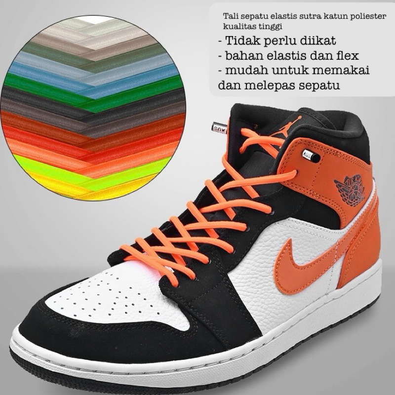 Tali sepatu warna elastis tanpa ikat | tali sepatu tanpa ikat | tali sepatu warna | tali sepatu elas