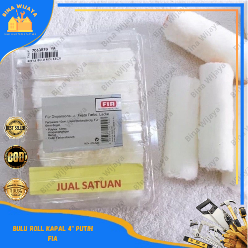BULU ROLL KAPAL TEMBOK 4 inch FIA REFILL KUAS ROLL WOOL FIA Isi Refill koas cat roll kapal Kuas busa
