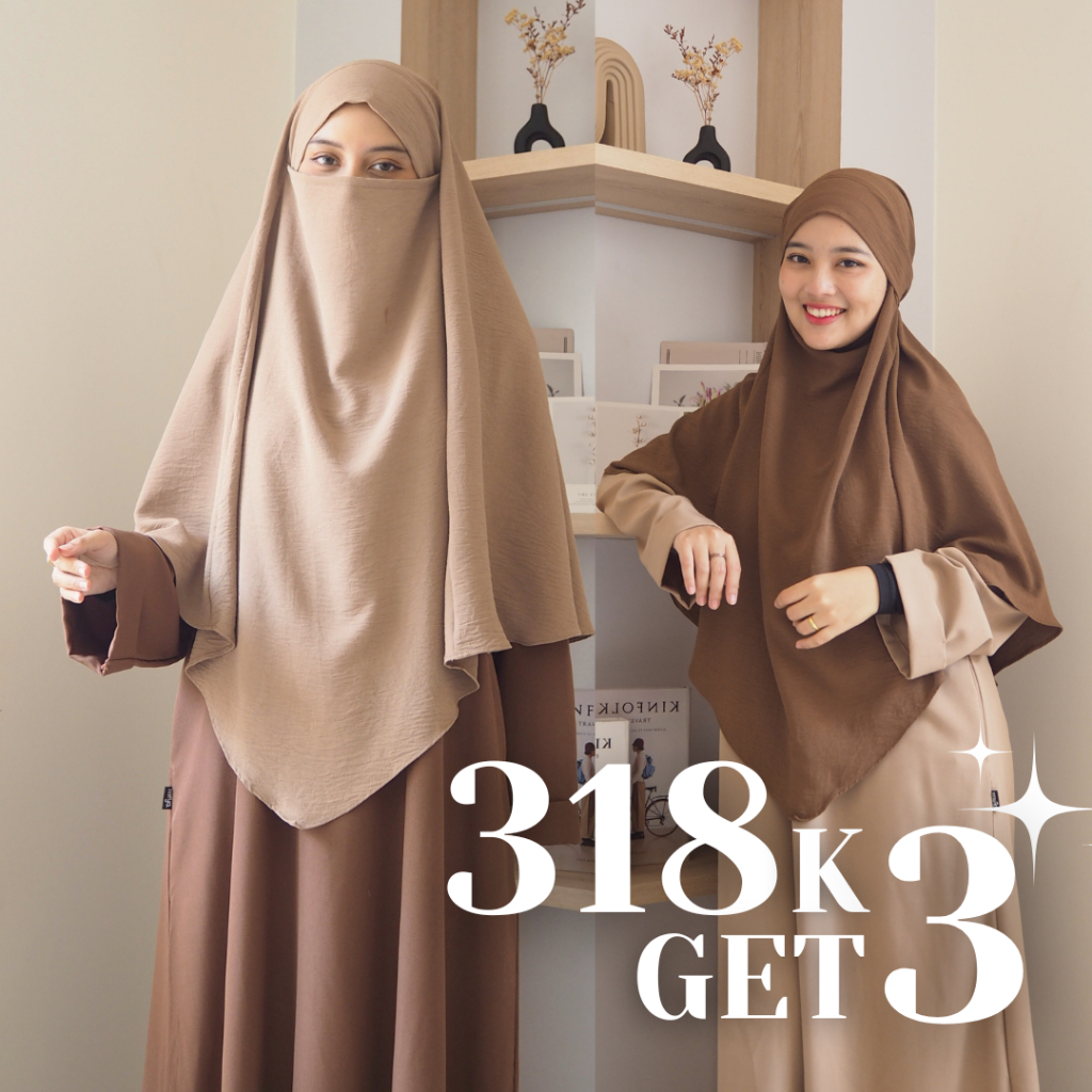 MEDINA FRENCH KHIMAR By ZAFIYA - FK Syari Airflow Crinkle Lancip Premium