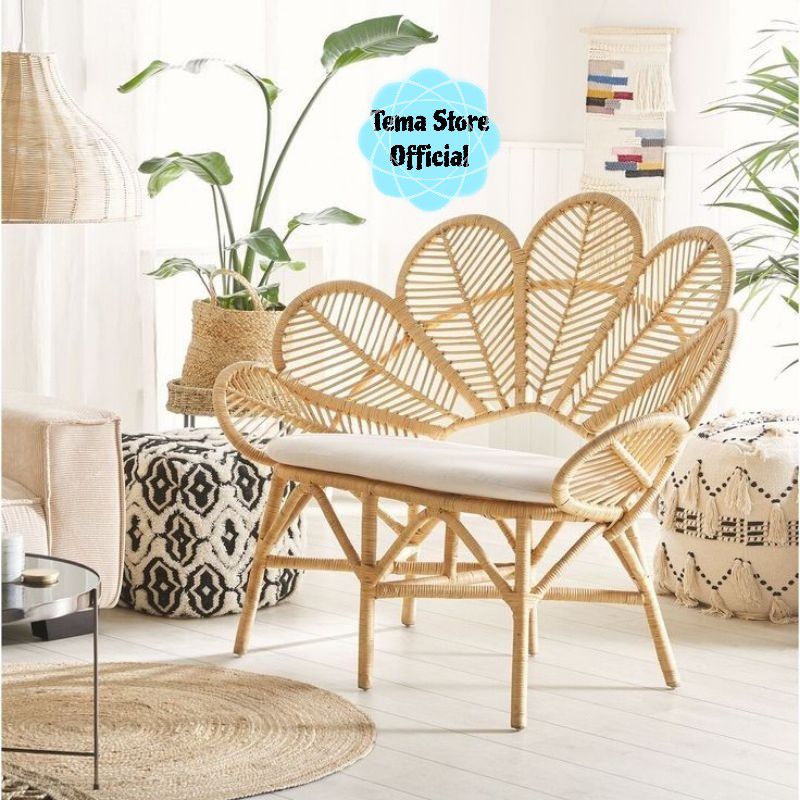 SOFA ROTAN DAUN 2 SEATER / SOFA ROTAN EKSPOR QUALITY