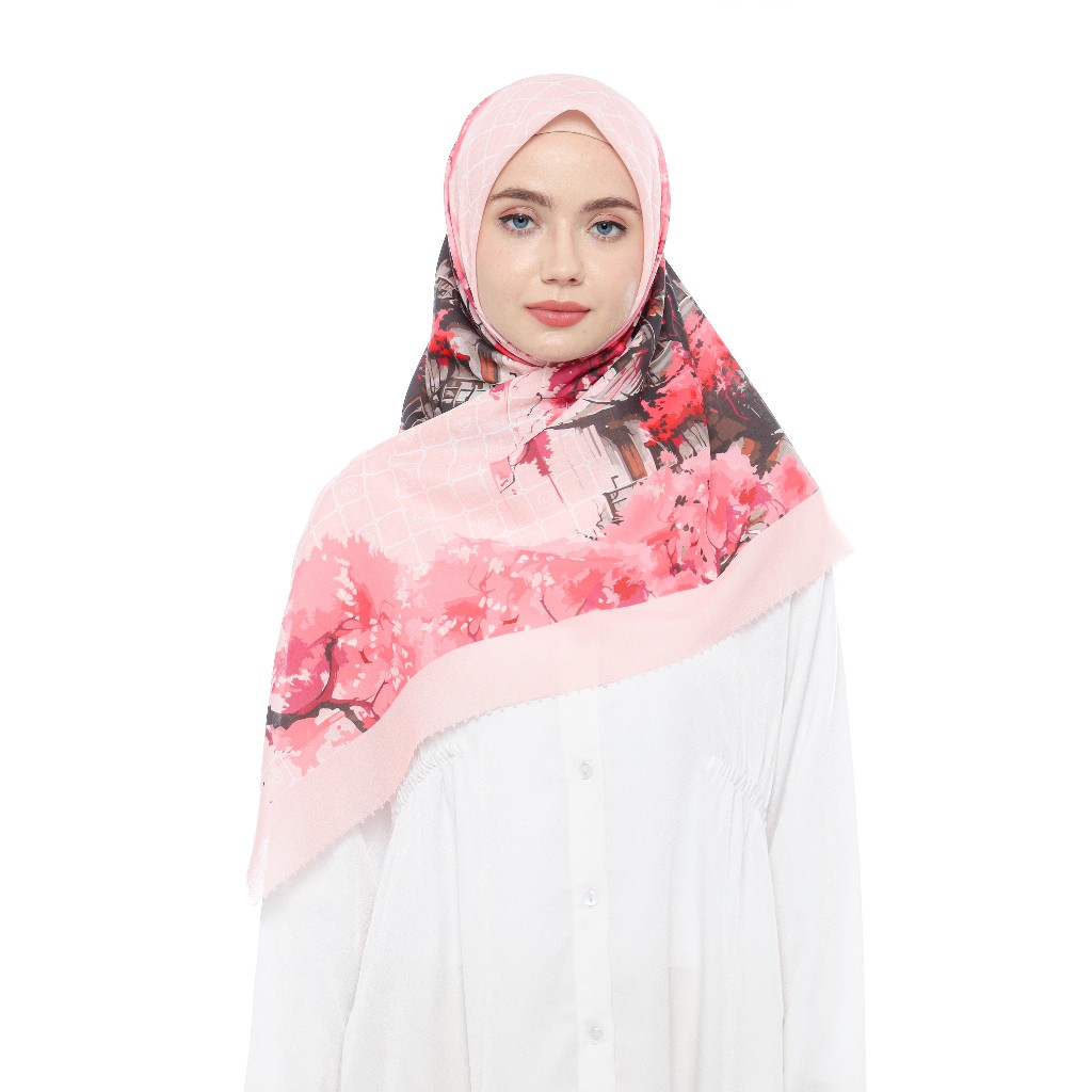 Elshanum Nazeera Sakura Series/Hijab Printing/Lasercut/Voal Ultrafine