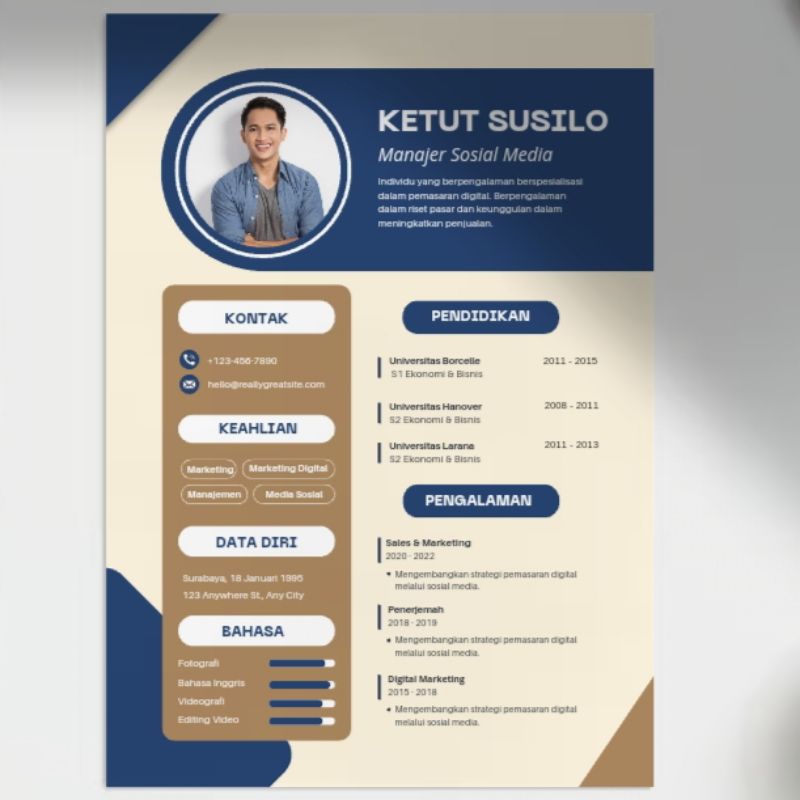 Jasa pembuatan CV Lamaran Kerja dan Edit / Cetak Pas Foto
