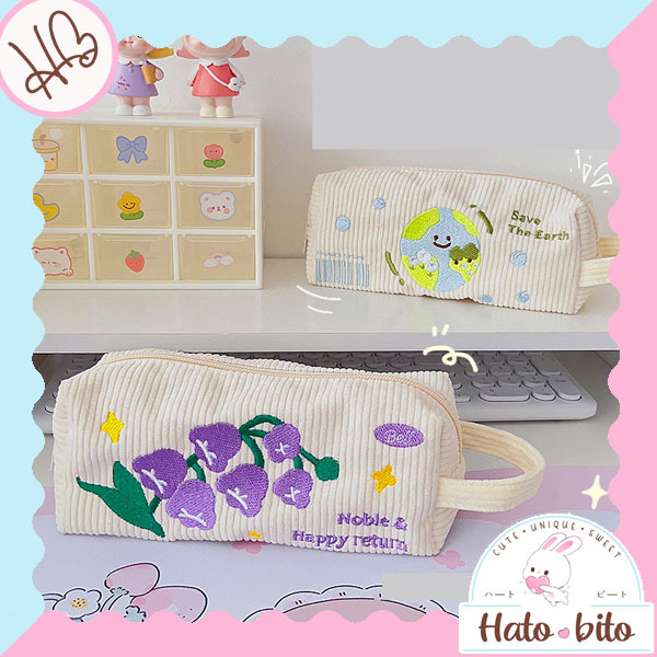 

Kotak pensil embroidery tempat pensil bordir lucu unik cute HB1581