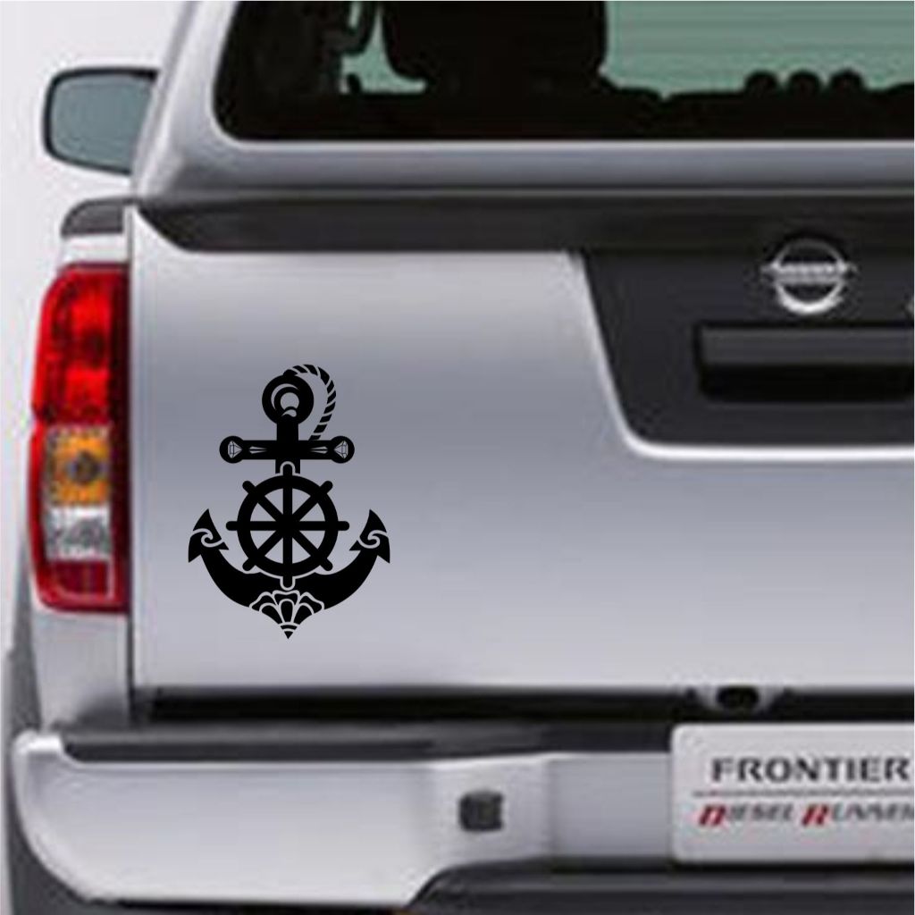 cutting sticker mobil jangkar kapal stiker bagasi mobil jangkar unik
