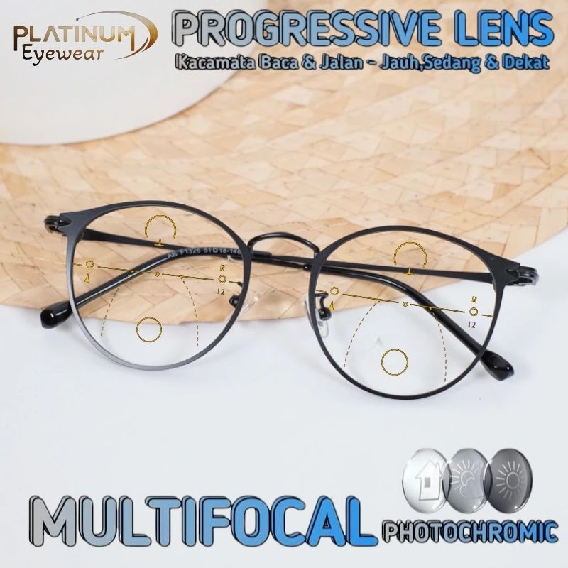 Kacamata Progresif Photochromic Pria/Wanita | Kacamata Baca dan Jalan | Kacamata Baca plus kacamata 