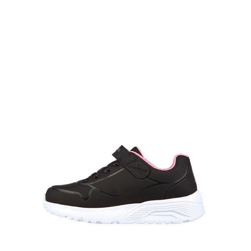 Skechers Street Uno Lite Girl's Grade School Sneakers Shoes - BLACK/ROSE (Prelove)