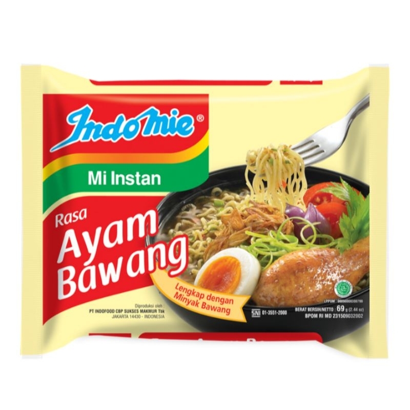 

Indomie Mi Instan Ayam Bawang kuah 69 gram