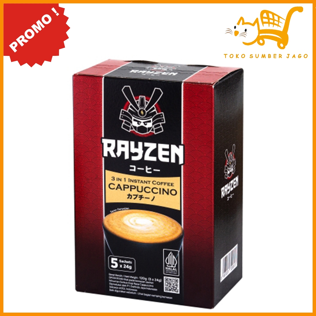 

Kopi Instan Rayzen 3in1 Cappuccino Box 5 Sachets x 24gr