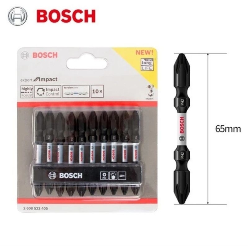 Jhteknik Mata Obeng Impact Ph2X65Mm Bosch Original/Mata Obeng Expert Impact Hitam Ph2X65Mm Bosch