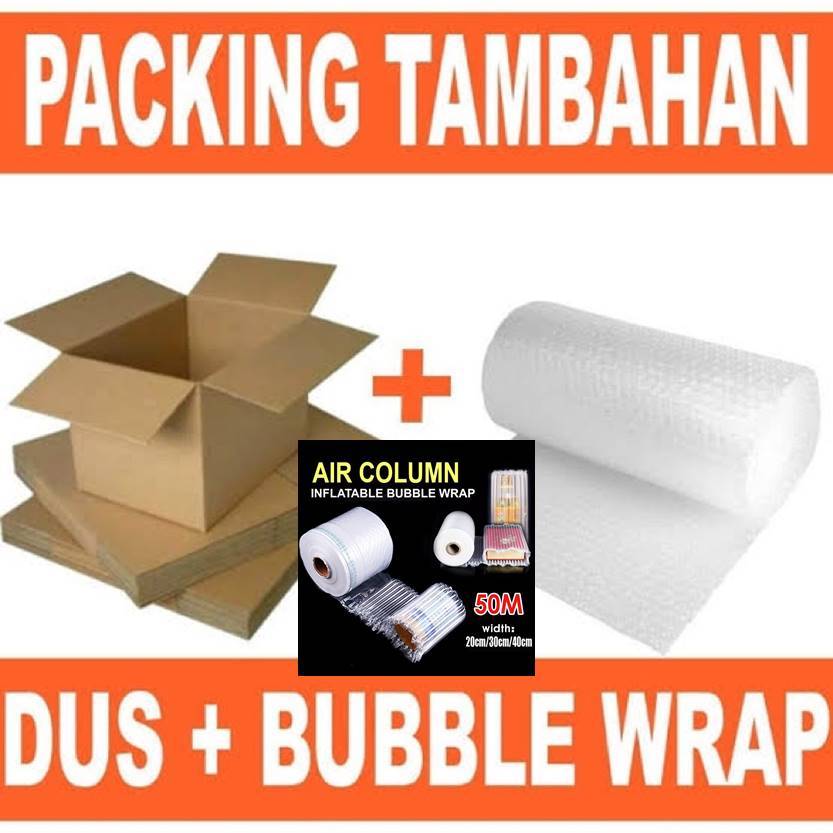 

BUBBLE WAJIB EXTRA BUBBLE WRAP TEBAL + KARDUS ATAU AIR COLUMN BUBBLE