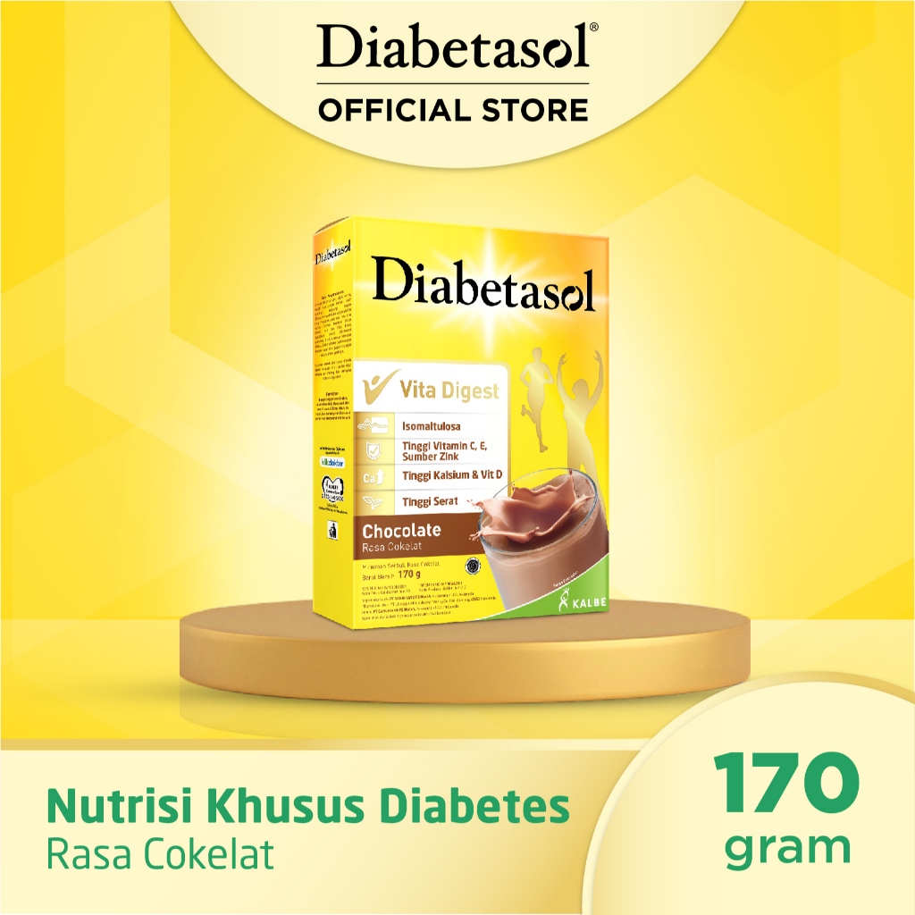 

DIABETASOL NUTRISI UNTUK DIABETES RASA COKLAT 170 GRAM