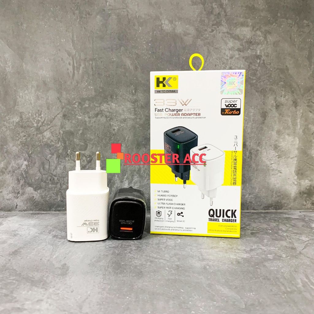BATOK CHARGER HK D058A 33W 1 USB