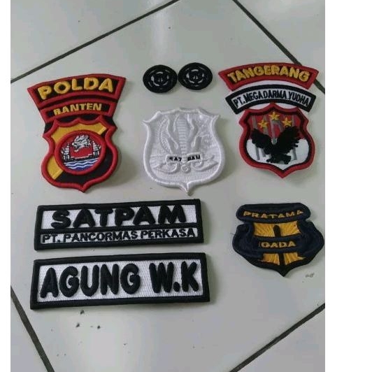 atribut satpam bordir timbul PDH