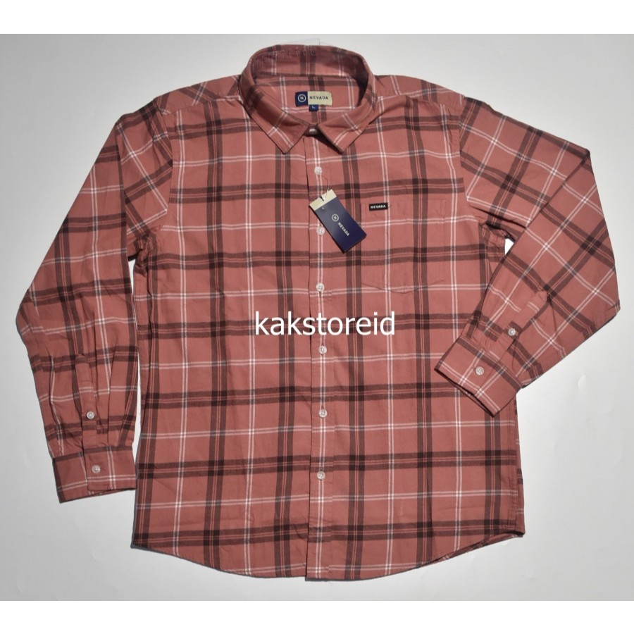 Kemeja Pria Lengan Panjang Kotak Kotak Merah Pink Kemeja Merk ***ADA NVD 205 Kemeja Murah Banget