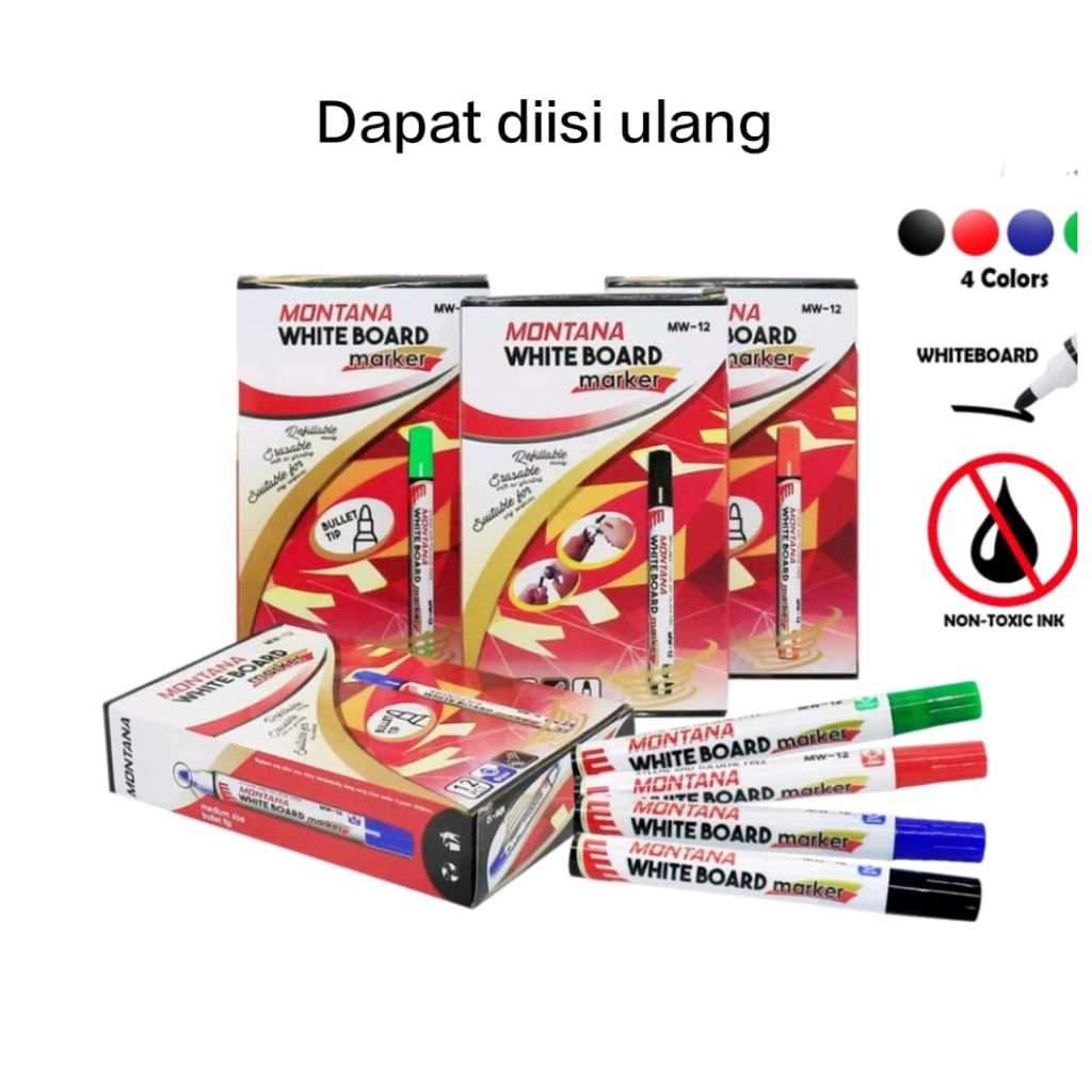 

Spidol Whiteboard Montana / Spidol Papan Tulis / Spidol Murah / Spidol Grosir Montana