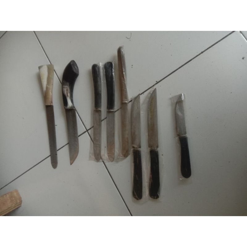 pisau dapur bahan baja pegangan tanduk asli galonggong tasik