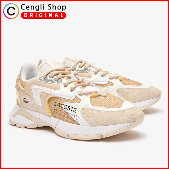 LACOSTE SEPATU SNEAKER KASUAL PRIA ORIGINAL ASLI ORI SNEAKERS CASUAL KETS SPORT SPORTY COKLAT KREM B