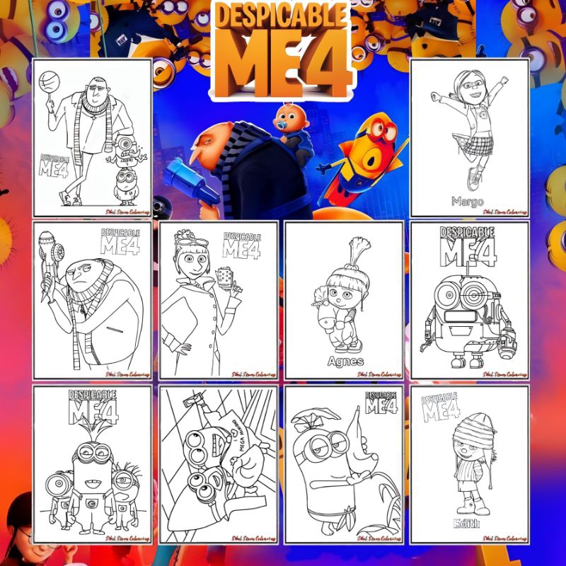 

Kertas Mewarnai Gambar Anak Tema Minions / Despicable Me 4 V1 (10 Lembar) - Kertas Tebal