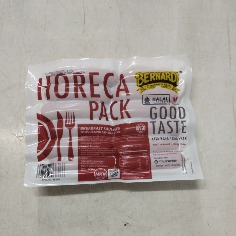 

BERNARDI Horeca Sosis Kombinasi Sapi dan Ayam 500g tanpa kupas