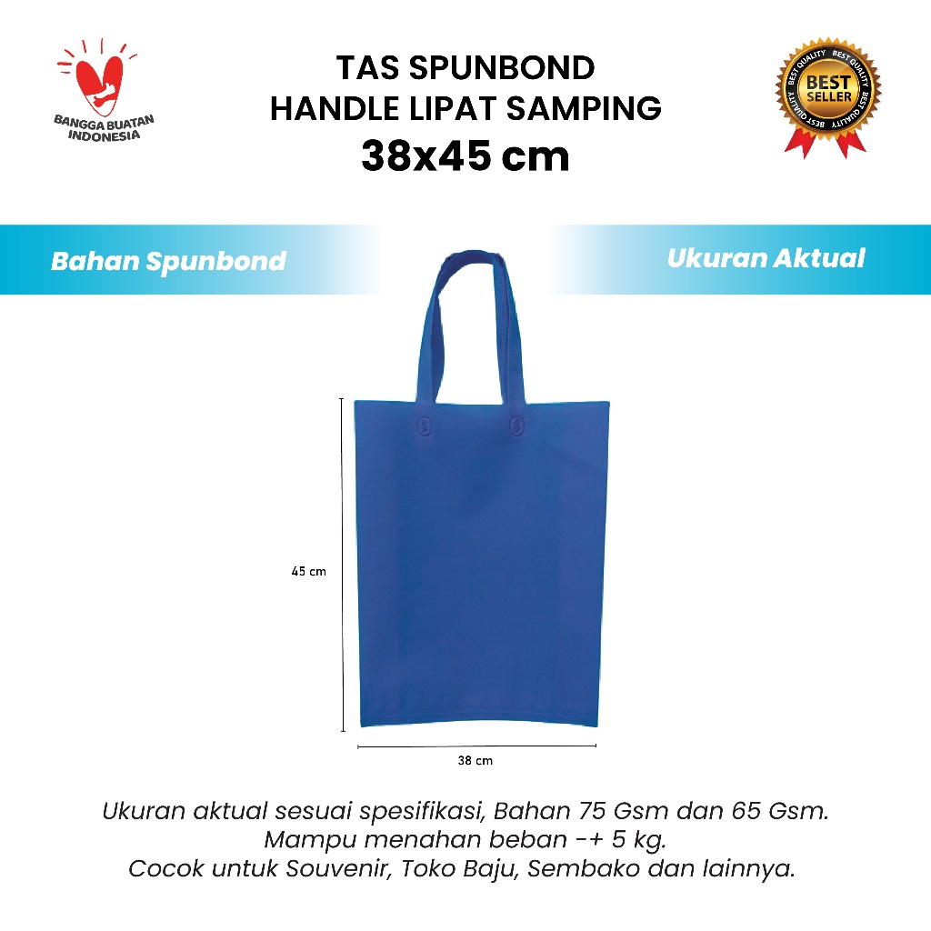 

Tas Spunbond FMB Handle Lipat Samping 38x45 (75 Gsm dan 65 Gsm) - Spunbond Goodie Bag Polos