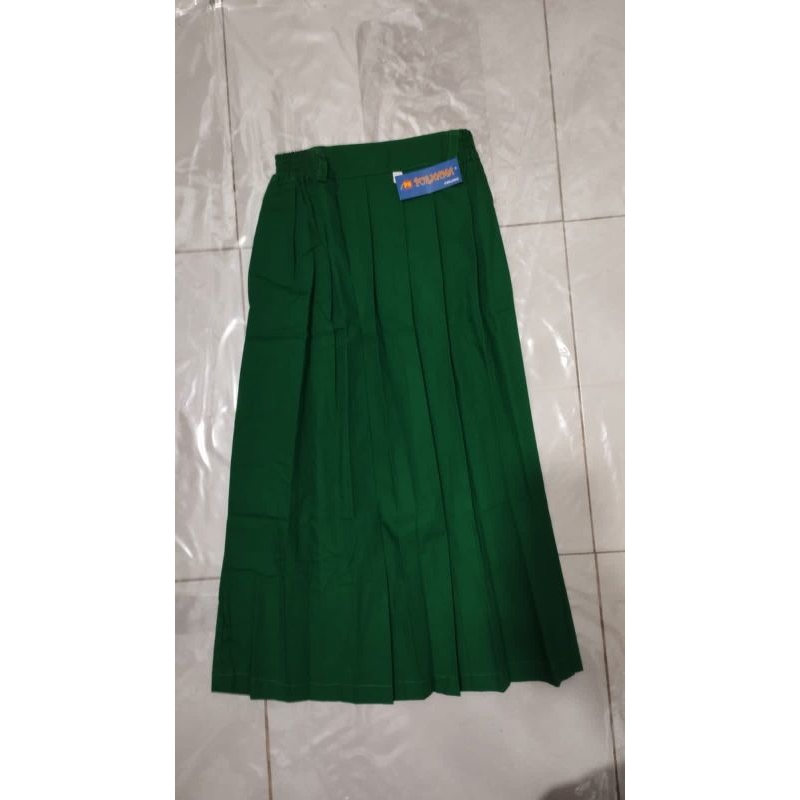 rok anak sekolah rok rempel pinggang karet hijau anak TK SD SMP rok sekolah merk purnama