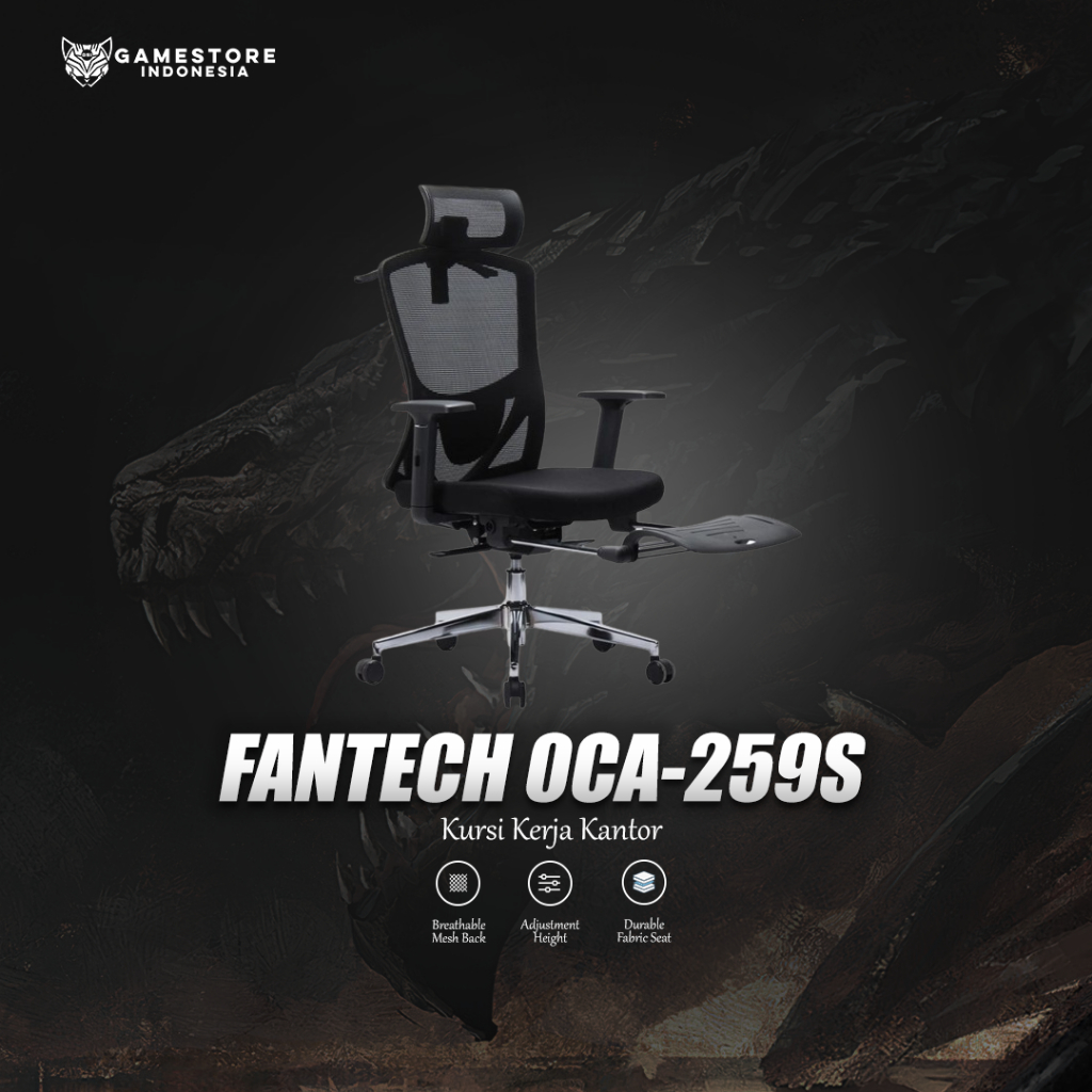 Fantech OCA259s / OCA-259s Kursi Kantor Kerja Jaring Office Chair