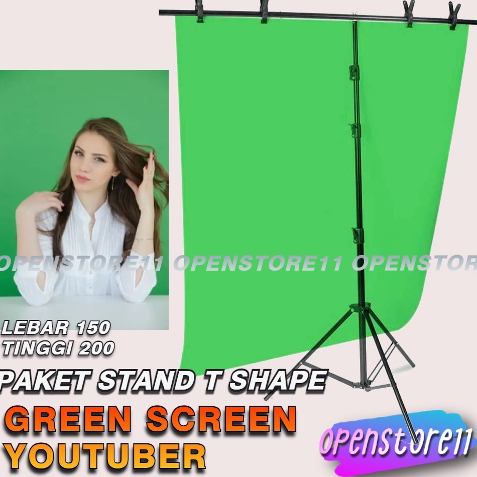 Muraaaahh Green Screen Portable Youtuber Stand T Shape 15 x 2cm
