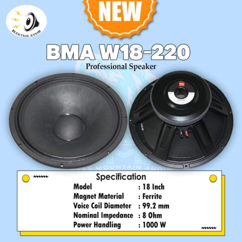 speker 18in BMA / 18in / Subwoofer / BMA 18-220 / Speaker 18in