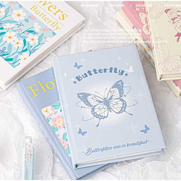 

BUTTERFLY HARDCOVER NOTEBOOK A7 Buku Cover Tebal KERTAS POLOS / Plain 80 LEMBAR