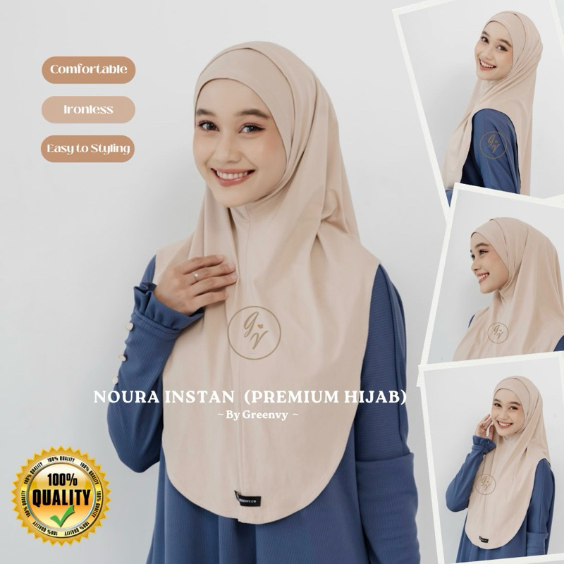 NOURA INSTAN | BERGO KAOS RAYON PREMIUM | HIJAB INSTAN KAOS KATUN SPANDEX RAYON