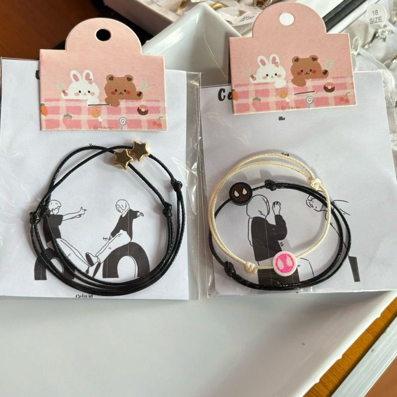 (2pcs) Gelang couple bintang gold / Gelang Couple spiderman