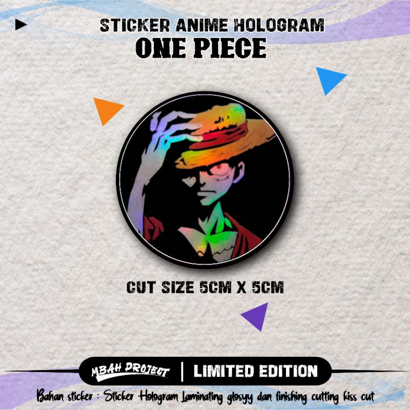 

STICKER ANIME HOLOGRAM | ONE PIECE | KARAKTER M.D LUFFY DAN T. D LAW