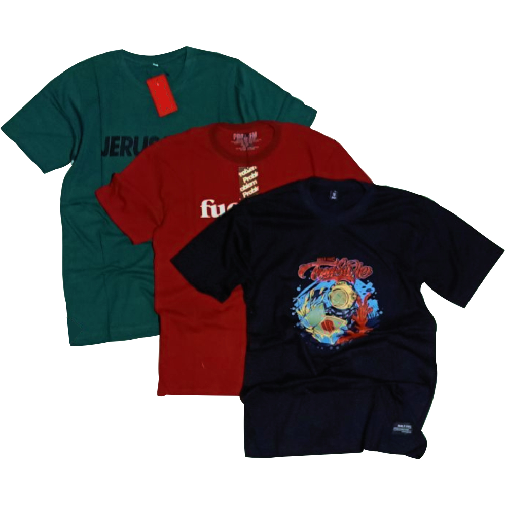 Kaos T-Shirt Paket Sample Stelan.idn 3pcs Tshirt