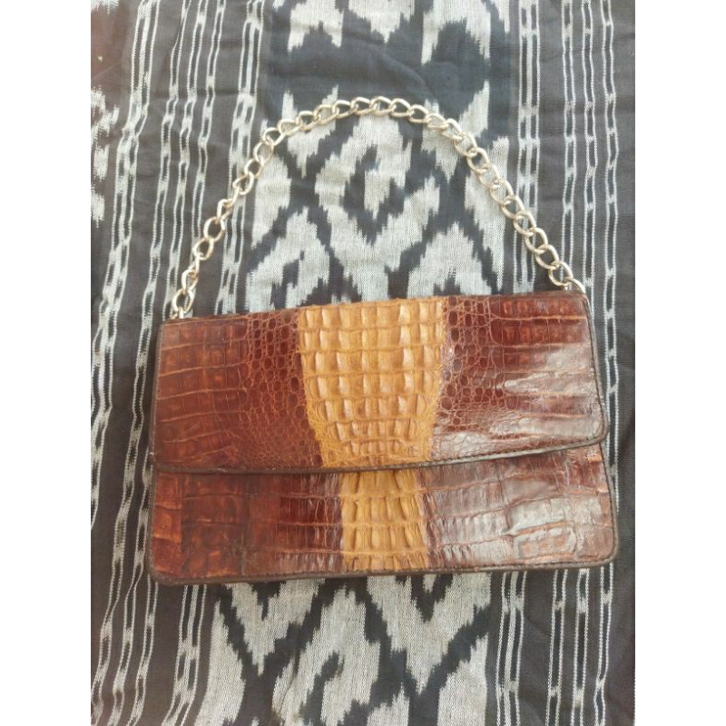 RARE? Tas handbag dompet kulit buaya asli vintage